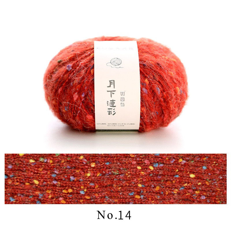 colorful dots wool mixed yarn 50g each skein