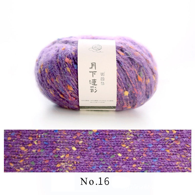 colorful dots wool mixed yarn 50g each skein