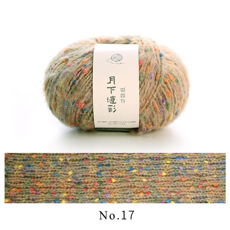 colorful dots wool mixed yarn 50g each skein