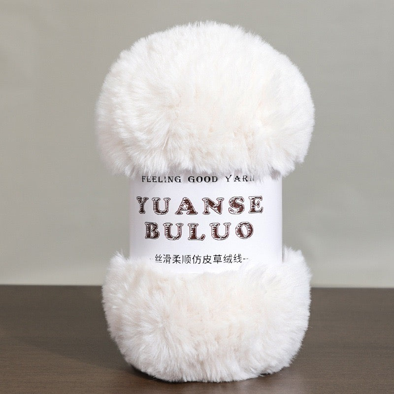 Solid color fake fur yarn 100g each skein