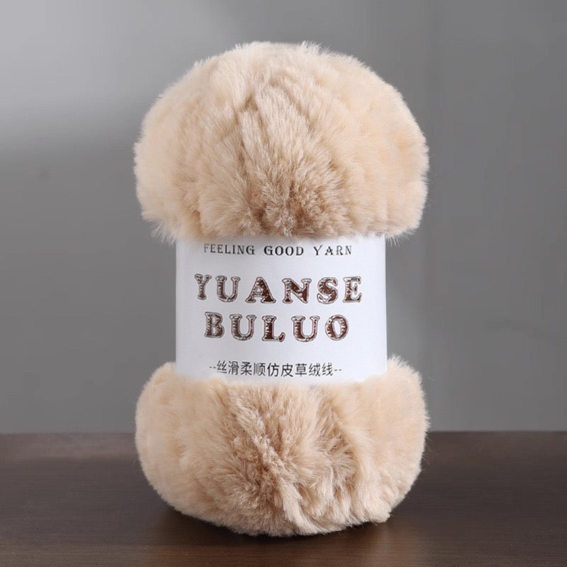Solid color fake fur yarn 100g each skein