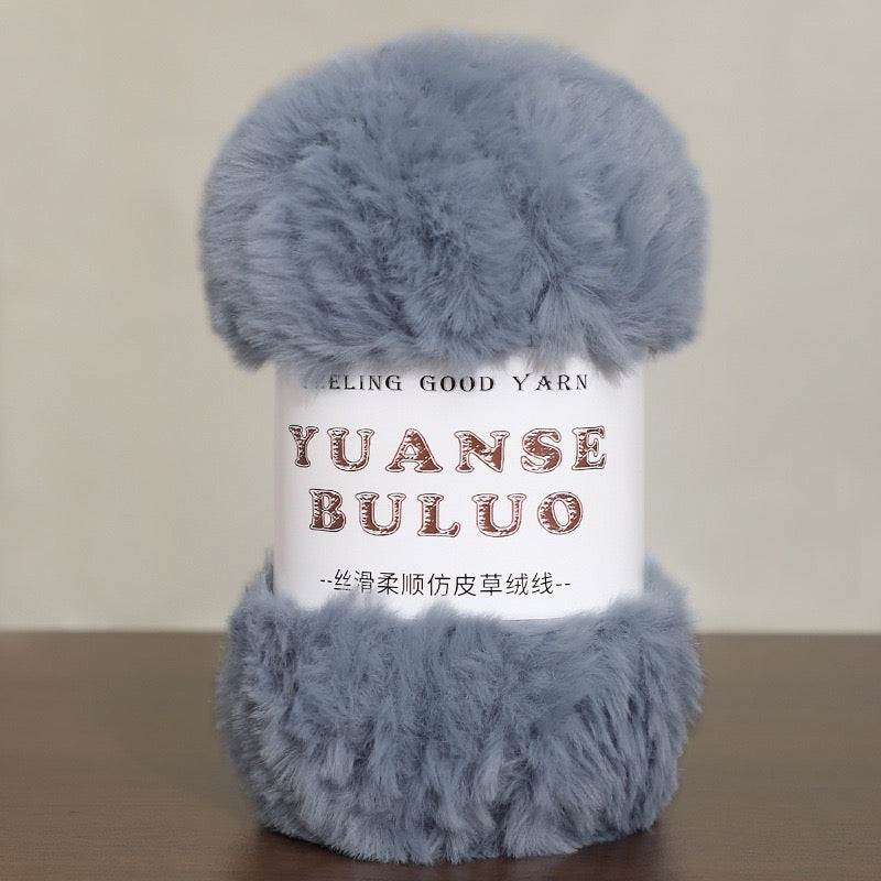 Solid color fake fur yarn 100g each skein