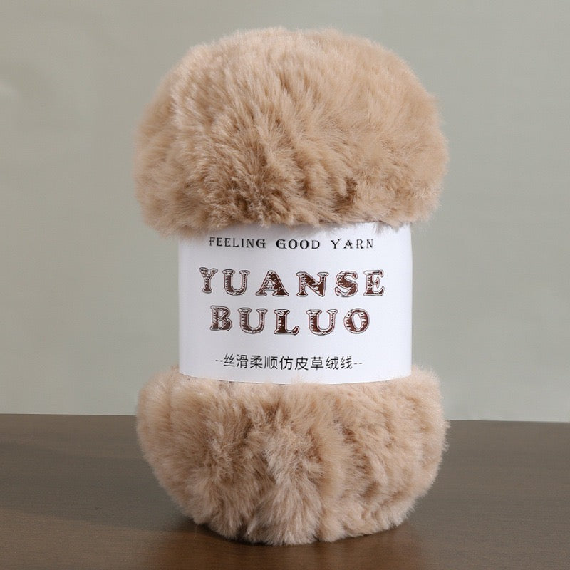 Solid color fake fur yarn 100g each skein