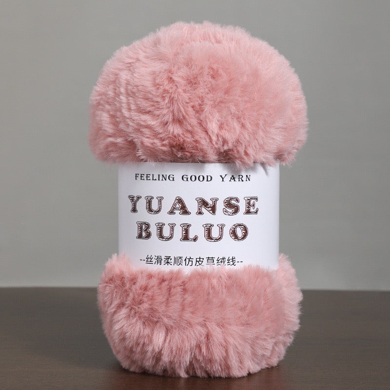 Solid color fake fur yarn 100g each skein