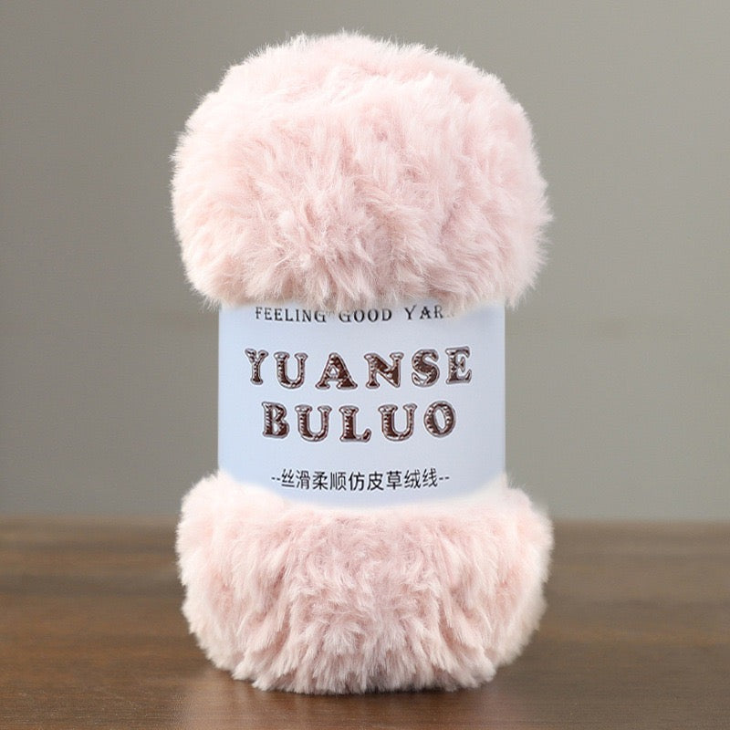 Solid color fake fur yarn 100g each skein