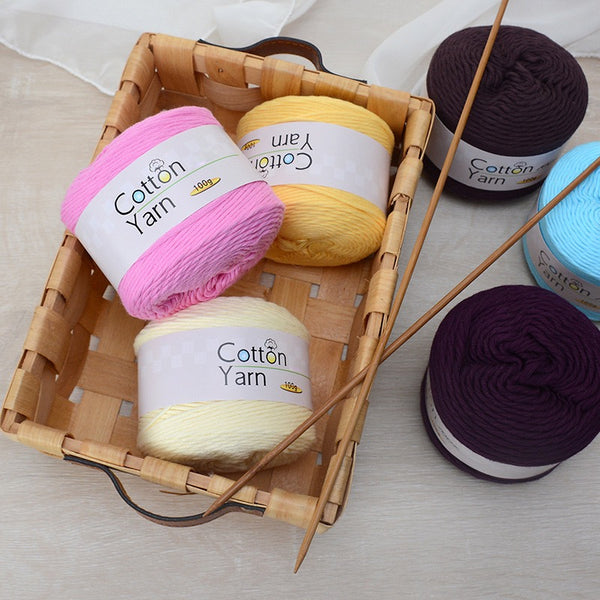 Solid color 16-ply 100%cotton yarn 100g each skein