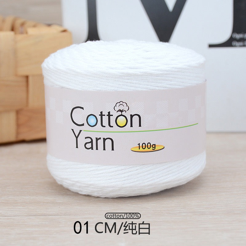 Solid color 16-ply 100%cotton yarn 100g each skein