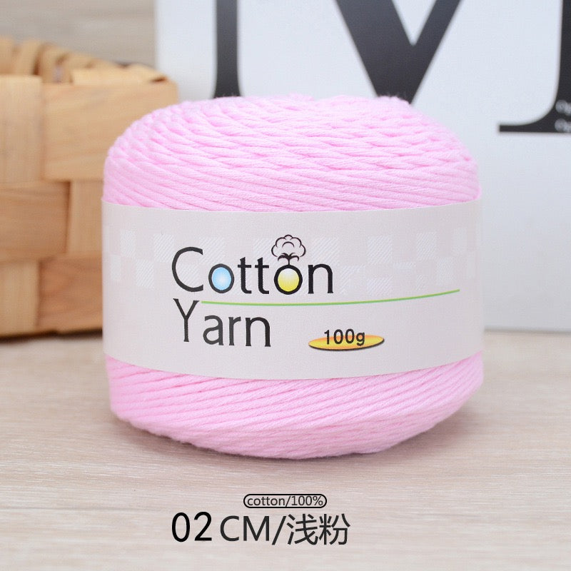 Solid color 16-ply 100%cotton yarn 100g each skein