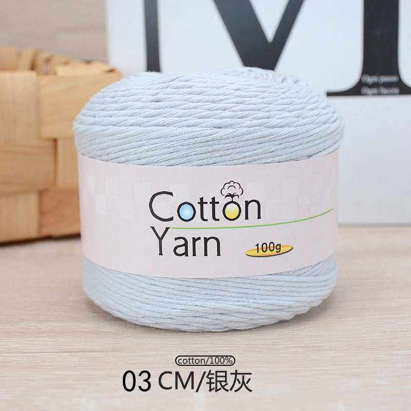 Solid color 16-ply 100%cotton yarn 100g each skein