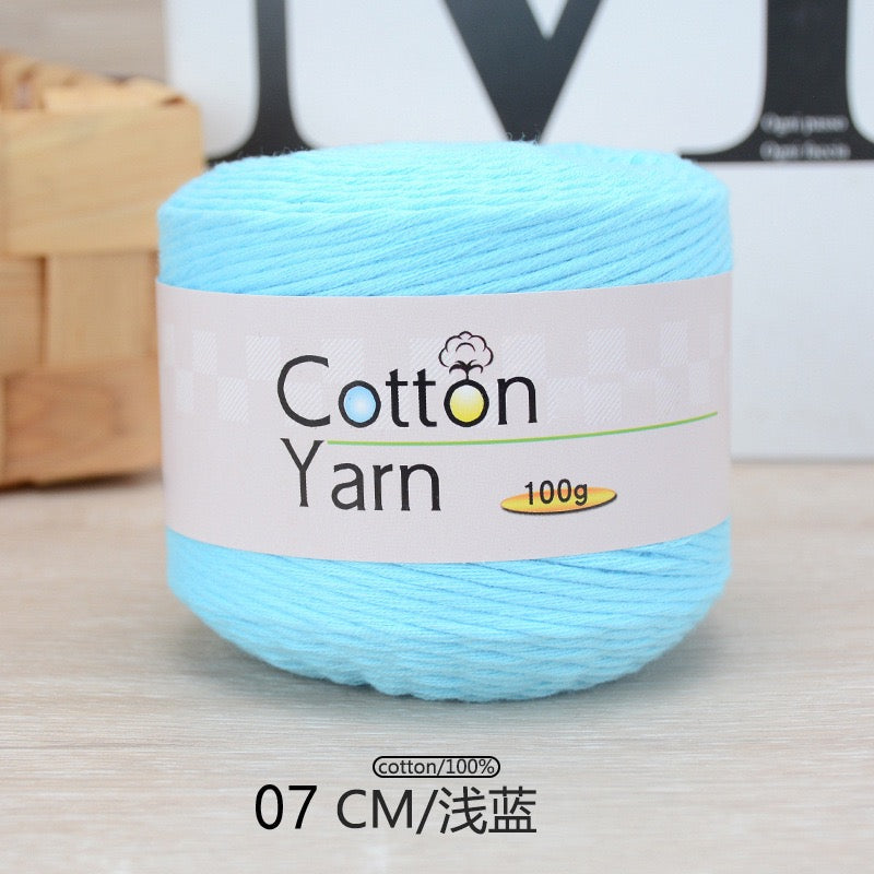 Solid color 16-ply 100%cotton yarn 100g each skein