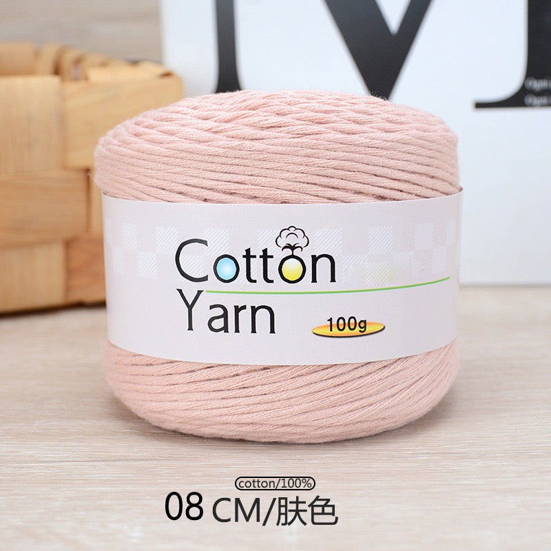 Solid color 16-ply 100%cotton yarn 100g each skein