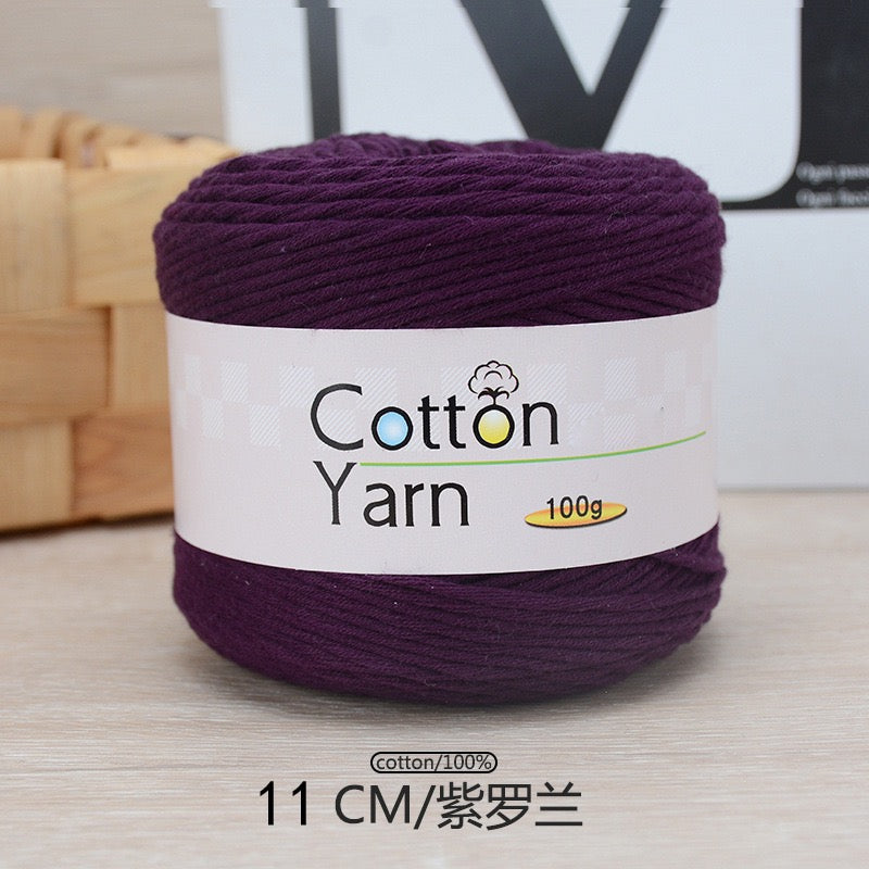 Solid color 16-ply 100%cotton yarn 100g each skein
