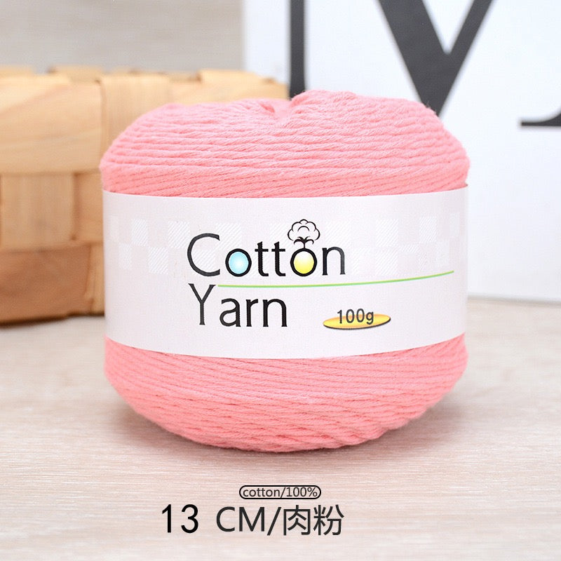Solid color 16-ply 100%cotton yarn 100g each skein