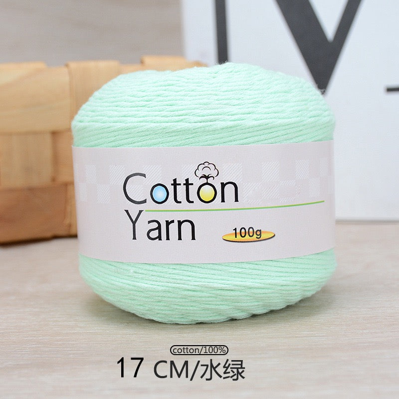 Solid color 16-ply 100%cotton yarn 100g each skein