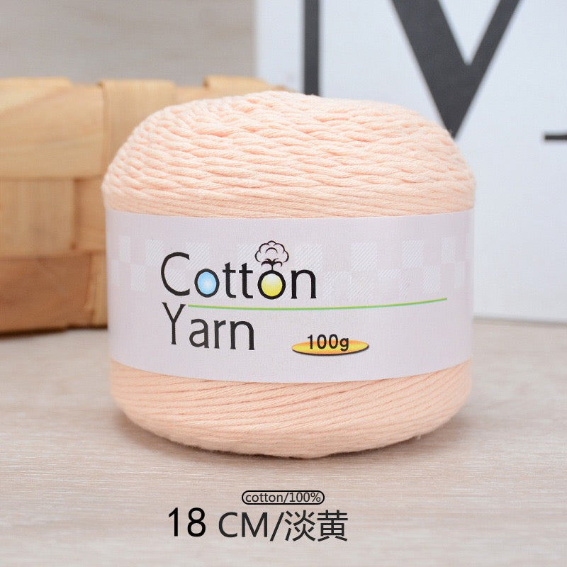 Solid color 16-ply 100%cotton yarn 100g each skein