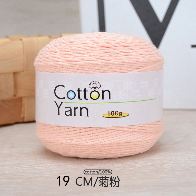 Solid color 16-ply 100%cotton yarn 100g each skein