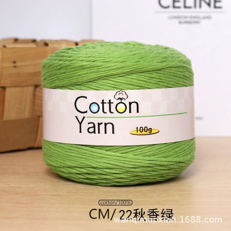 Solid color 16-ply 100%cotton yarn 100g each skein