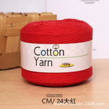 Solid color 16-ply 100%cotton yarn 100g each skein