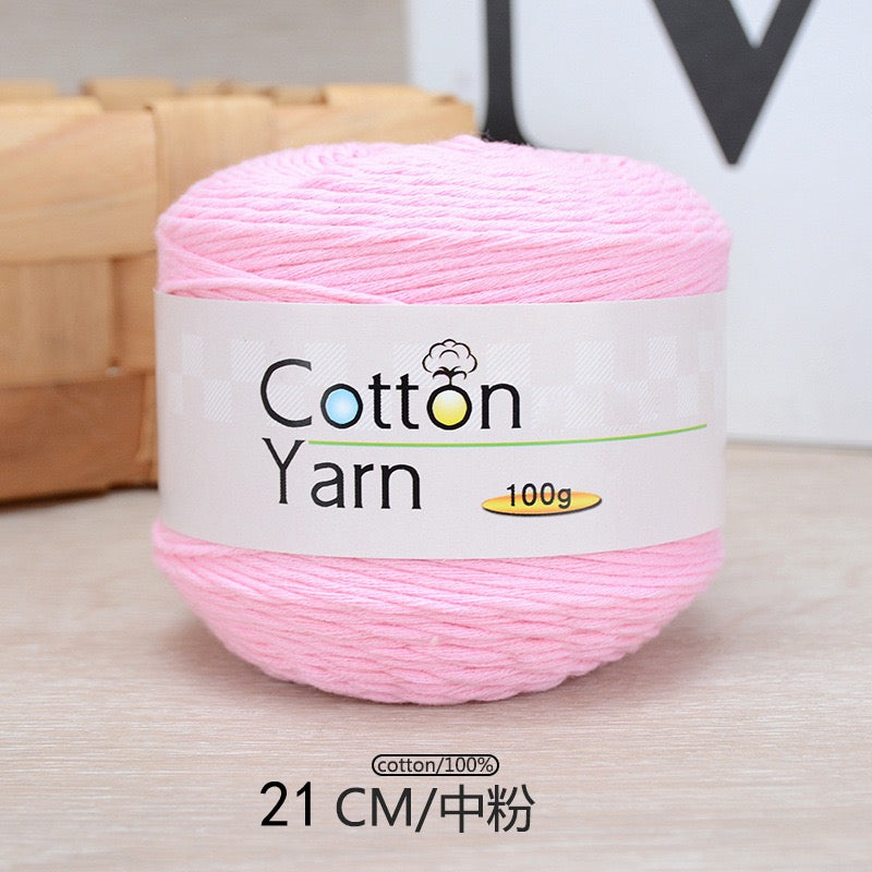 Solid color 16-ply 100%cotton yarn 100g each skein