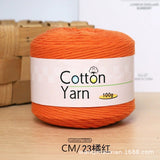 Solid color 16-ply 100%cotton yarn 100g each skein