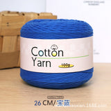 Solid color 16-ply 100%cotton yarn 100g each skein