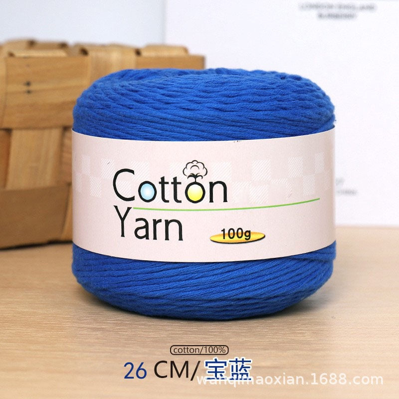 Solid color 16-ply 100%cotton yarn 100g each skein