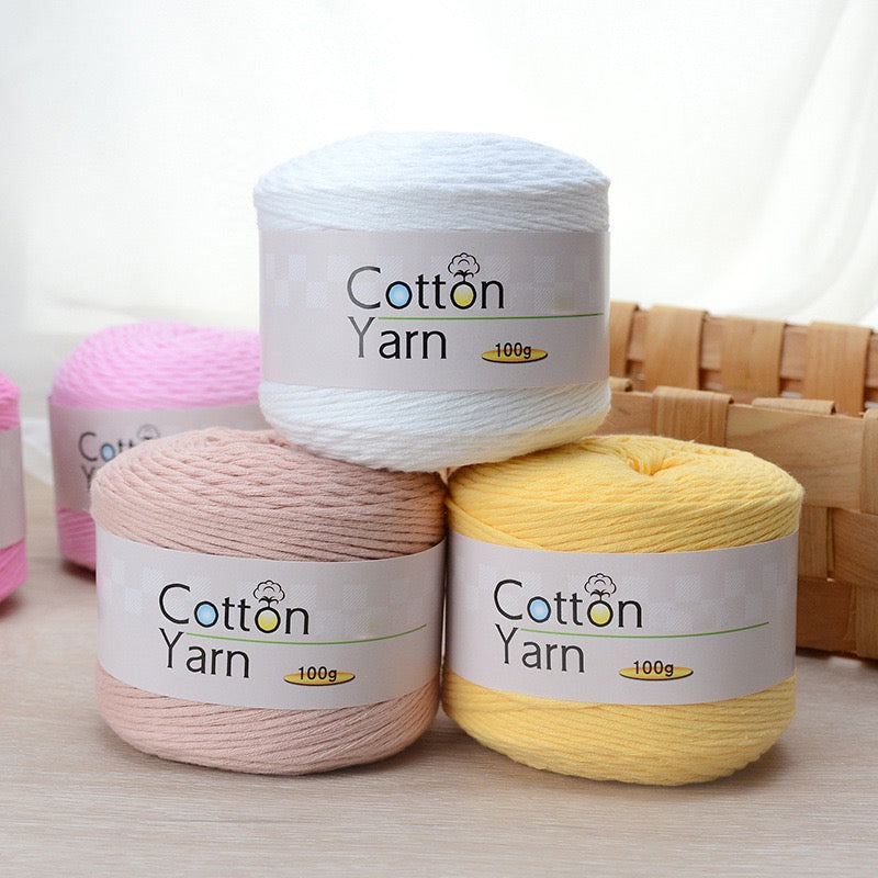Solid color 16-ply 100%cotton yarn 100g each skein