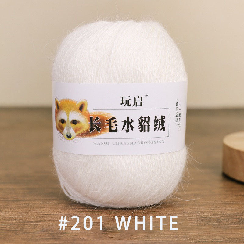 hairy solid color yarn wool mixed 50g each skein