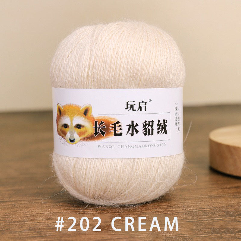 hairy solid color yarn wool mixed 50g each skein