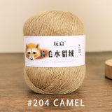 hairy solid color yarn wool mixed 50g each skein