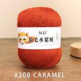 hairy solid color yarn wool mixed 50g each skein