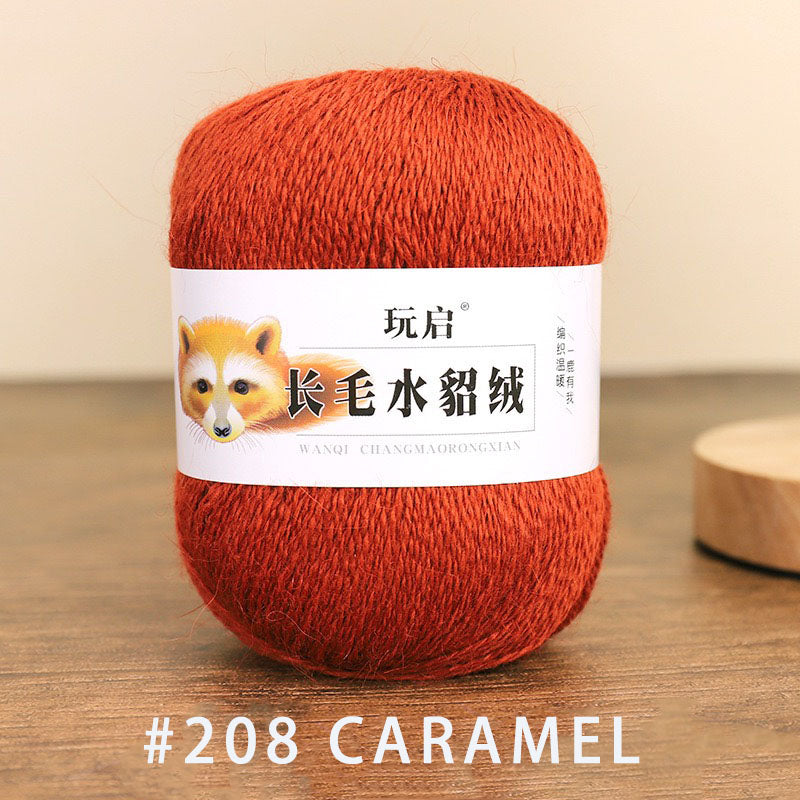 hairy solid color yarn wool mixed 50g each skein