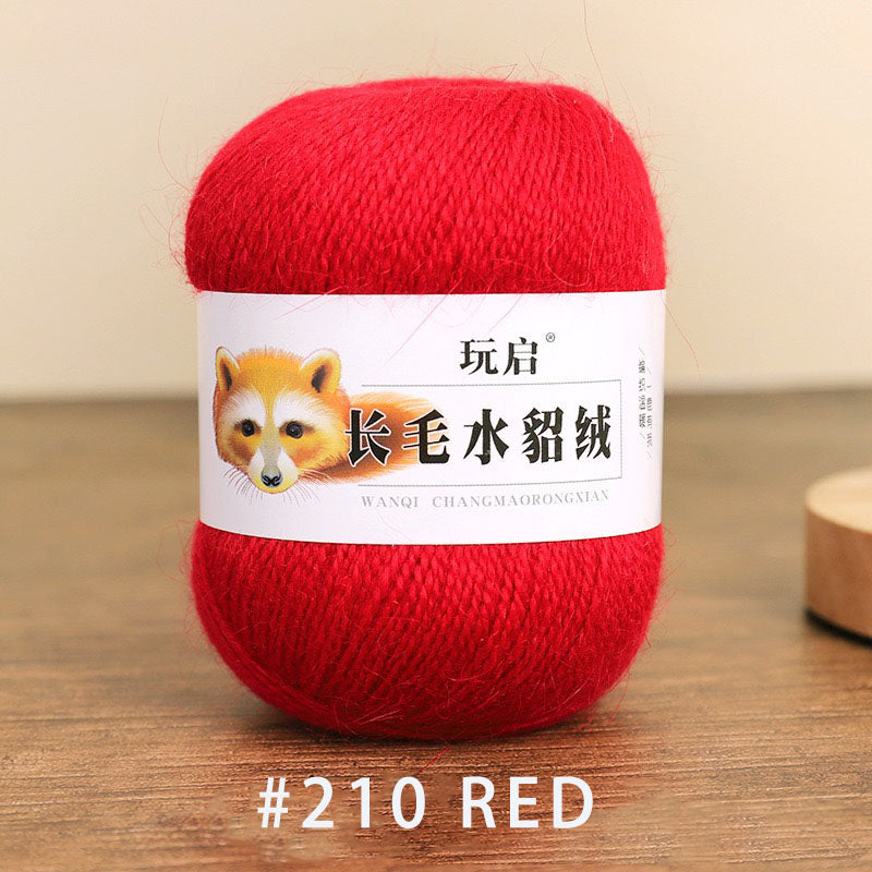 hairy solid color yarn wool mixed 50g each skein