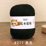 hairy solid color yarn wool mixed 50g each skein