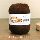 hairy solid color yarn wool mixed 50g each skein