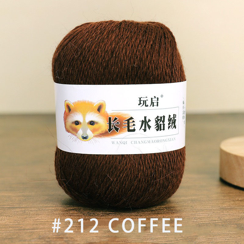 hairy solid color yarn wool mixed 50g each skein