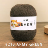 hairy solid color yarn wool mixed 50g each skein