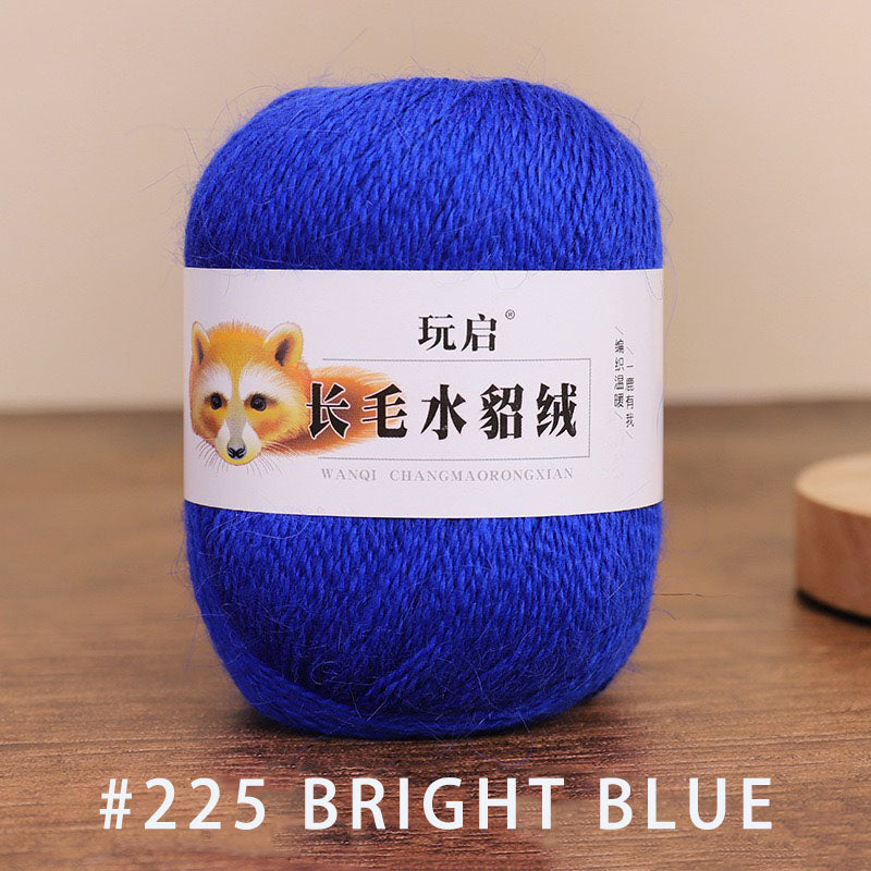 hairy solid color yarn wool mixed 50g each skein