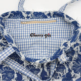 Jeans jacquard tote bag