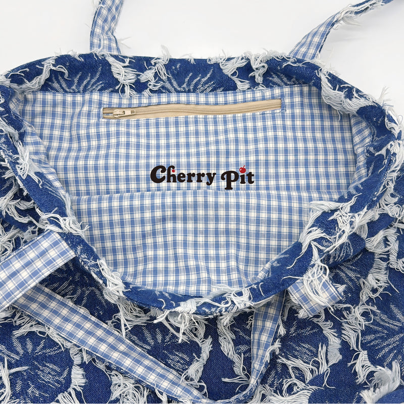 Jeans jacquard tote bag