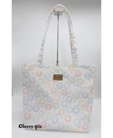 Smile pattern canvas tote bag