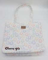 Smile pattern canvas tote bag