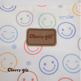 Smile pattern canvas tote bag