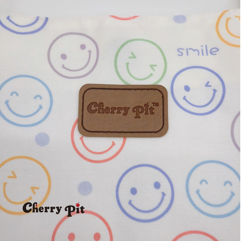 Smile pattern canvas tote bag