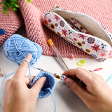 Sunflower printted crochet set-14pcs Kit include the bag