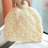 Hand crochet double layer acrylic beanie