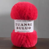 Solid color fake fur yarn 100g each skein