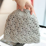 Hand crochet double layer acrylic beanie
