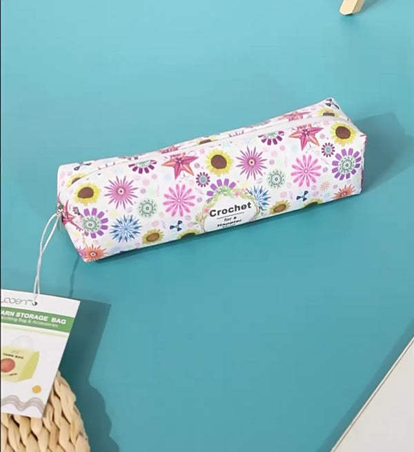 Sunflower printted crochet set-14pcs Kit include the bag