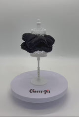 High quality and shiny fabric scunchie with crystal trim